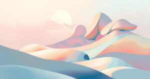 Peaceful landscape with soft colors, symbolizing hope. Abstract shapes blend harmoniously in gentle strokes.