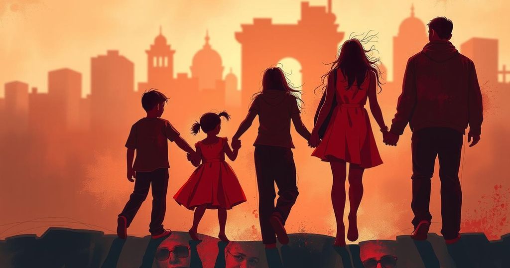 A powerful representation of immigrant families facing deportation and separation, highlighting community resilience.