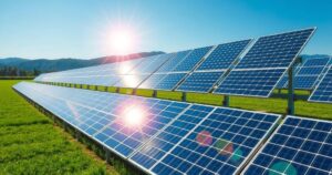 A solar panel array installed at a manufacturing facility, showcasing renewable energy solutions in Ghana.