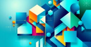 Abstract representation of parametric catastrophe insurance with vibrant colors and geometric shapes, symbolizing protection and stability.