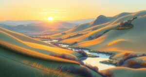 A serene landscape with soft pastel colors capturing a peaceful moment in nature.