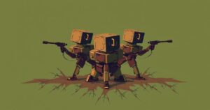 Military engineering unit symbolizing support for alliance in a war-torn landscape, in subdued earth tones