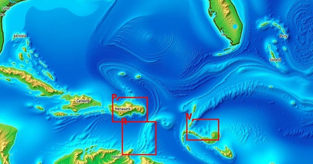 Map of the Gulf with areas marked for potential tropical development in the coming days with vibrant colors.