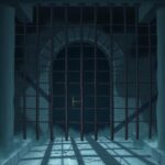 Dark, somber illustration of a prison cell with bars and rough stone walls, conveying a sense of confinement and despair.
