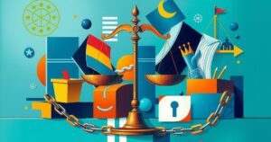 Abstract representation of political engagement, with symbols of democracy and vibrant colors, highlighting inclusivity.